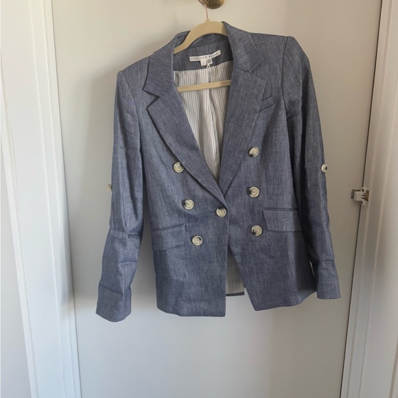 EUC Veronica Beard Linen Denim Miller Dickey Jacket Blazer - Picture 3 of 4
